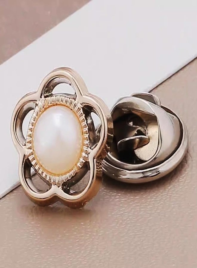TIHOOD 100PCS Pearl Brooch Buttons, No Sew Instant Removable Reusable Cover Up Buttons Pins, Rhinestone Brooch Pins for Women Fashion, Replacement Safety Button - Image 5