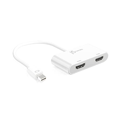 j5create Mini DisplayPort to Dual 4K HDMI MST Adapter, for Microsoft Surface Pro 2, Surface Book, HP OMEN 15-CE051NR and More, Not Compatible with Mac (JDA156) - Image 1