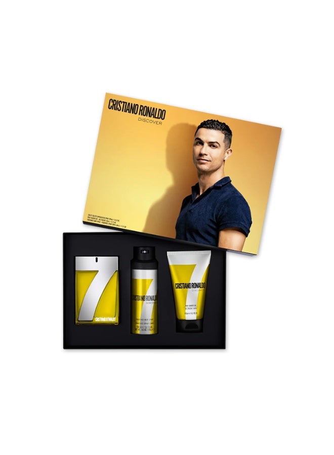 كرستيانو رونالدو مجموعة هدايا كريستيانو رونالدو CR7 ديسكوفر - (عطر 100 مل + جل استحمام 150 مل + بخاخ للجسم 150 مل) - Image 2