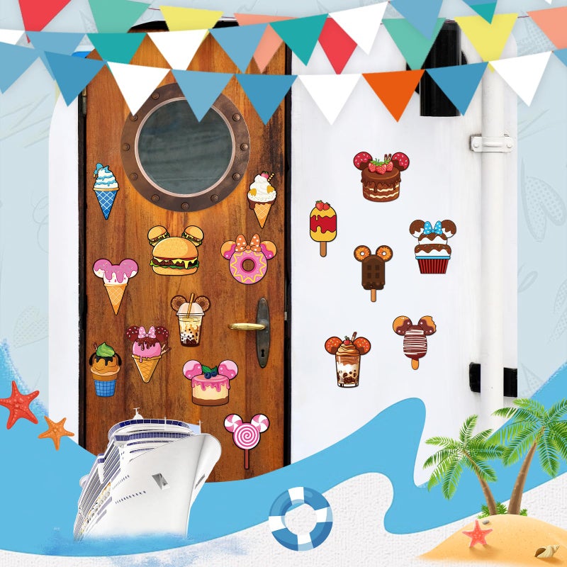 RiVolTa Mouse Cruise Door Decorations - 16 PCs Cute Magnets Ice Cream Ship Cabin Magnetic Stickers Funny Animal Stateroom Decal Accessories Refrigerator for Summer Party Carnival Holiday Locker Decor - Image 4