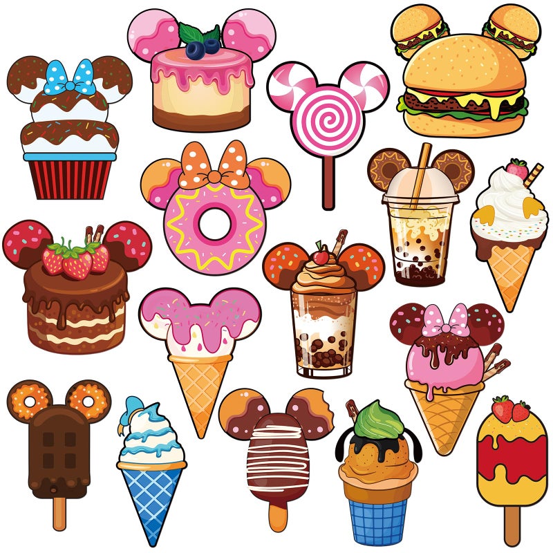 RiVolTa Mouse Cruise Door Decorations - 16 PCs Cute Magnets Ice Cream Ship Cabin Magnetic Stickers Funny Animal Stateroom Decal Accessories Refrigerator for Summer Party Carnival Holiday Locker Decor - Image 1