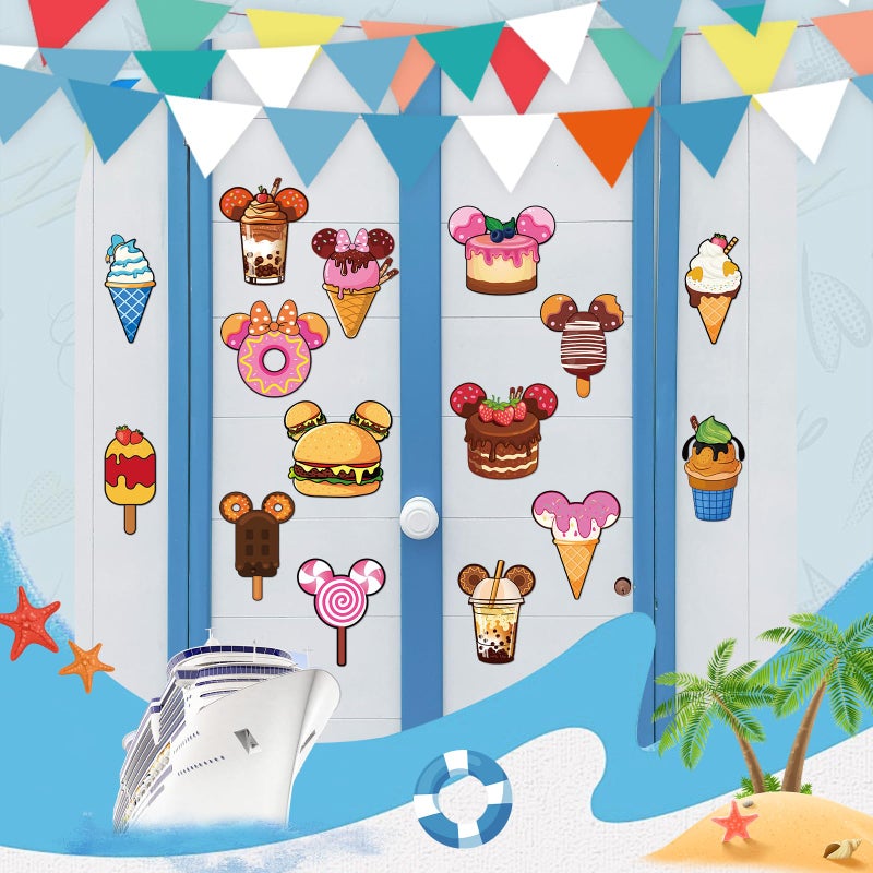 RiVolTa Mouse Cruise Door Decorations - 16 PCs Cute Magnets Ice Cream Ship Cabin Magnetic Stickers Funny Animal Stateroom Decal Accessories Refrigerator for Summer Party Carnival Holiday Locker Decor - Image 2