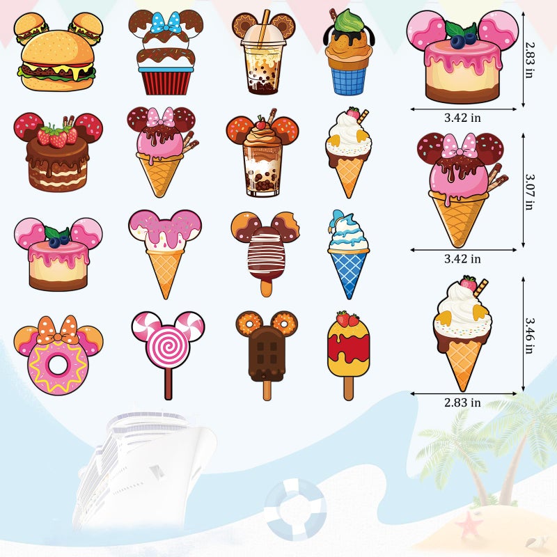 RiVolTa Mouse Cruise Door Decorations - 16 PCs Cute Magnets Ice Cream Ship Cabin Magnetic Stickers Funny Animal Stateroom Decal Accessories Refrigerator for Summer Party Carnival Holiday Locker Decor - Image 5