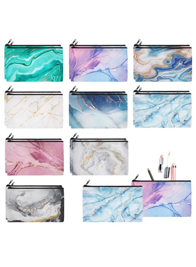 Reginary 20 Pieces Cosmetic Bag for Women, Roomy Makeup Bags with Zipper Toiletry Bag Pouch Travel Packing Accessory Organizer Gifts, 7 x 4.3 Inches (Marble) - Image 1