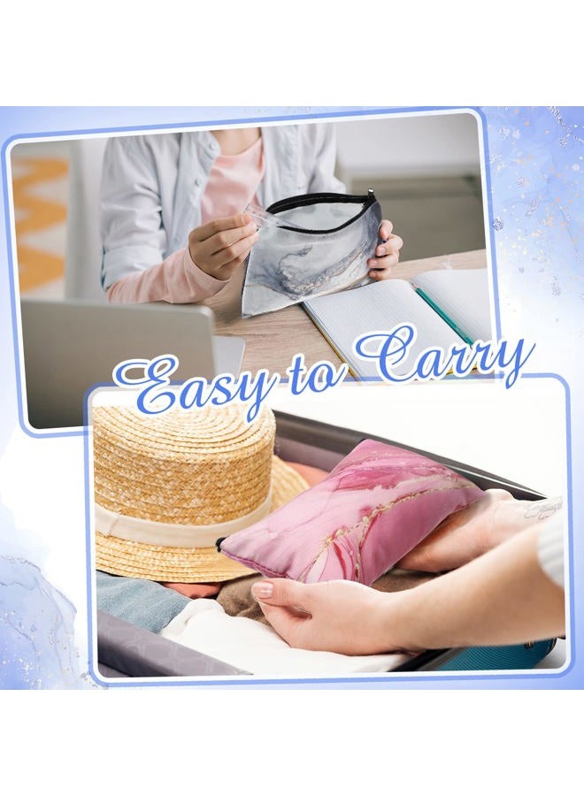 Reginary 20 Pieces Cosmetic Bag for Women, Roomy Makeup Bags with Zipper Toiletry Bag Pouch Travel Packing Accessory Organizer Gifts, 7 x 4.3 Inches (Marble) - Image 2