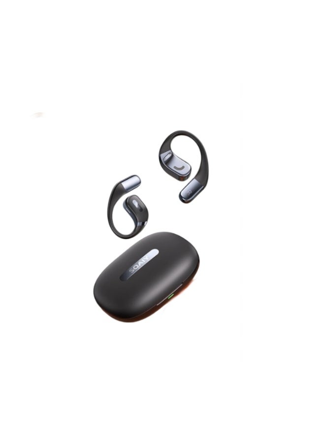 Soaiy Js10 Open-style Bluetooth Headphones, Ear-hook Bone Conduction Concept, True Wireless, Non-in, Sports Running, Noise-cancelling, Ear Clip, Suitable For Huawei, Xiaomi, Honor, Black - Image 1