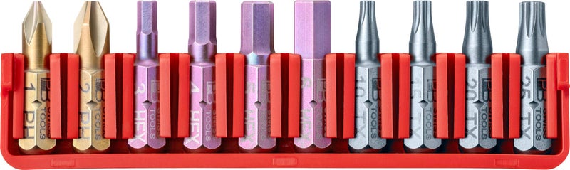 PB Swiss Tools Phillips Hex Torx Bit Block PB C6.700 CN | 100% Swiss Made | 10-Piece Bit Set with C6 1/4" PrecisionBits, Size PH1 PH2, Hex 3-6 mm, T10-T25 - Image 1