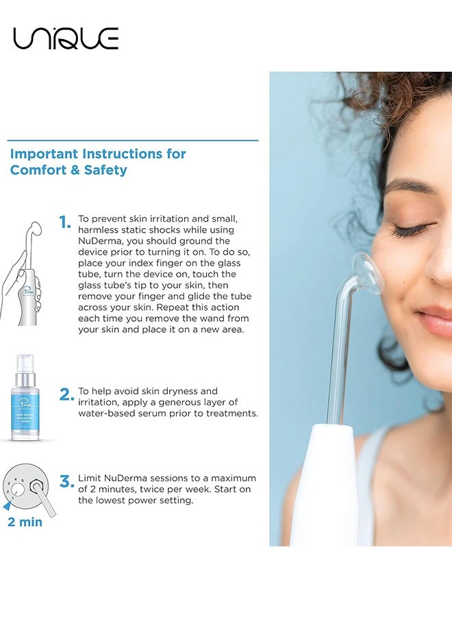 Unique - High Frequency Facial Wand - Portable Skin Therapy Machine - for Skin Face Hair - High Frequency Wand with 6 Different Glass Tubes - Boost Your Skin - Clear Firm & Tighten - Purple/Orange - Image 1