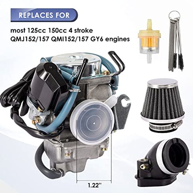 Tang GY6 Carburetor 150cc for 4 Stroke 125cc 152QMJ 157QMJ Engines Electric Choke Motorcycle Scooter 24mm PD24J Carb with Intake Manifold - Image 5