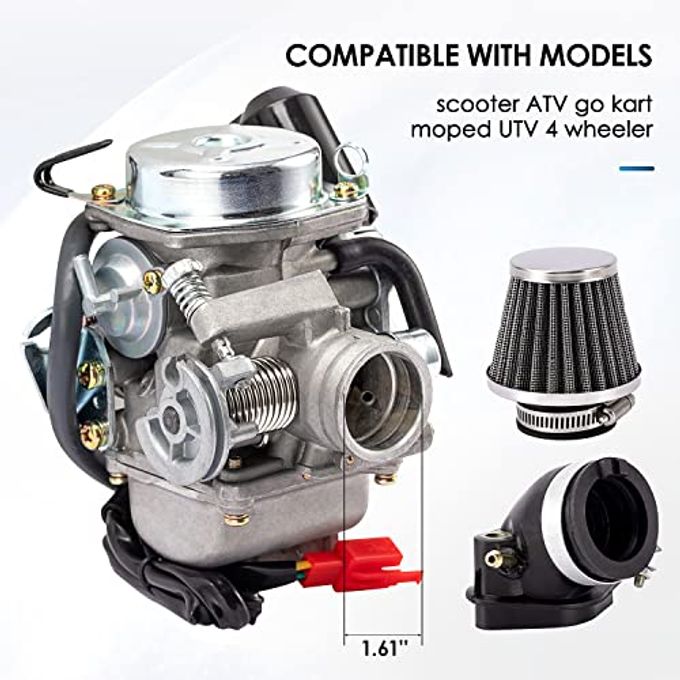 Tang GY6 Carburetor 150cc for 4 Stroke 125cc 152QMJ 157QMJ Engines Electric Choke Motorcycle Scooter 24mm PD24J Carb with Intake Manifold - Image 3