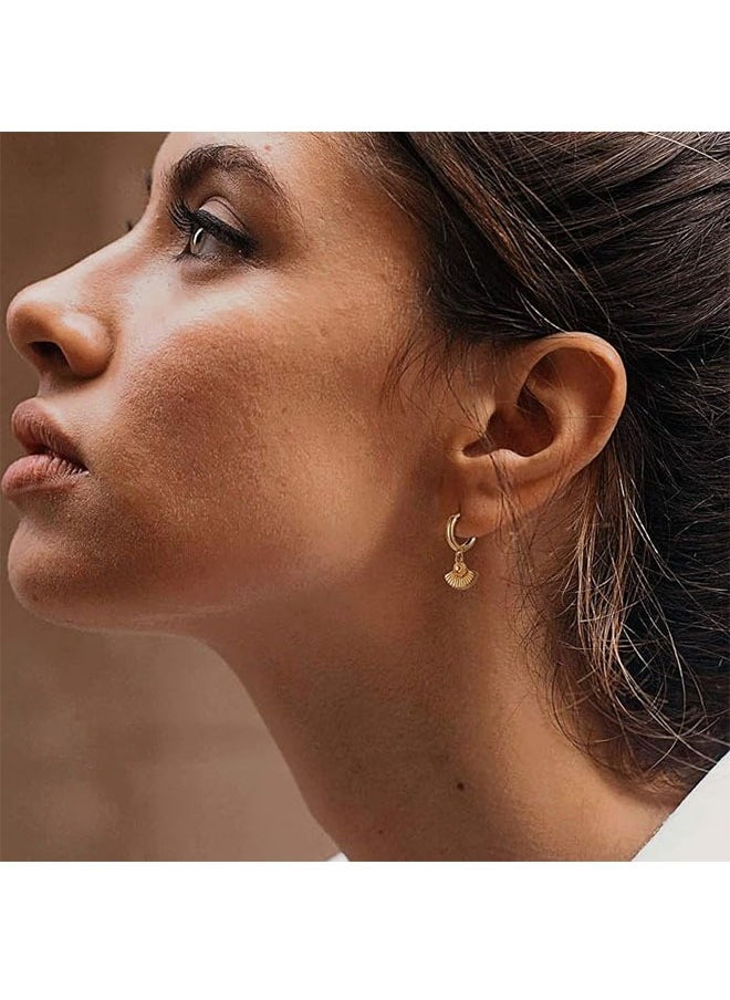 Mevecco - Women Gold Huggie Hoop Earrings Dangle Drop 14K Gold Filled Small Boho Beach Simple Delicate Handmade Hypoallergenic Jewelry Gift - Image 1