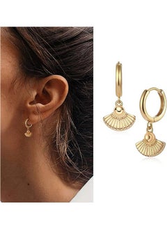 Mevecco Women Gold Huggie Hoop Earrings Dangle Drop 14K Gold Filled Small Boho Beach Simple Delicate Handmade Hypoallergenic Jewelry Gift  - Image 3