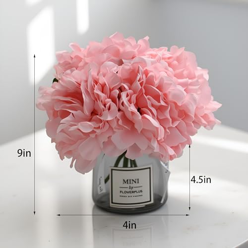LADADA Faux Silk Peony Artificial Flowers for Vase, Ins Style Artificial Flower Glass Bottle Set ，Suitable for Living Room, Dining Table, Wedding, Hotel Banquet and Other Home Decoration - Image 5