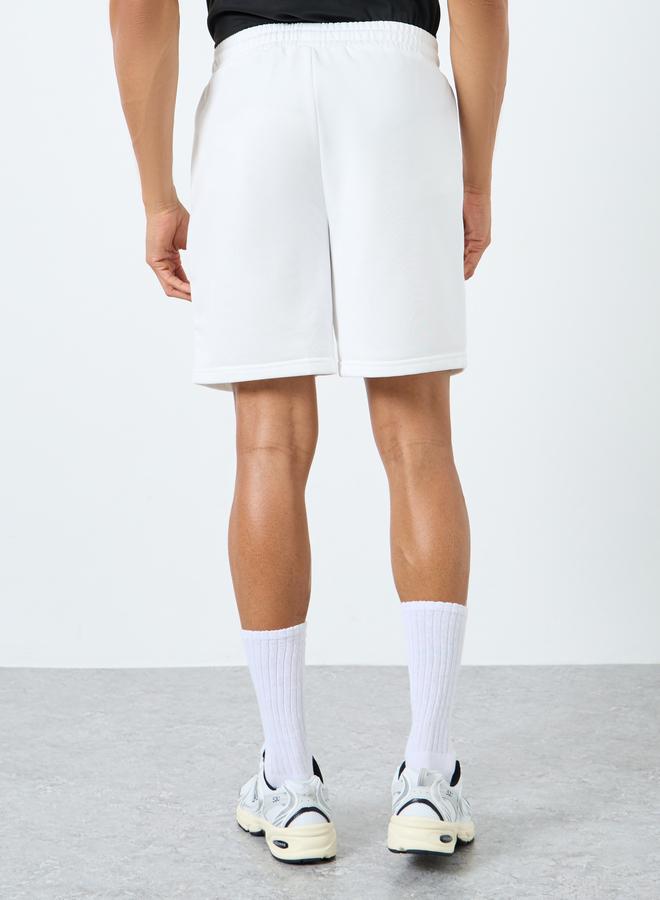 Styli Solid Regular Fit Shorts with Drawstring - Image 4