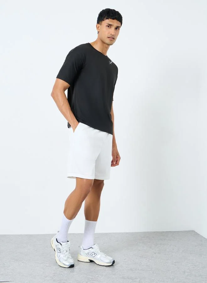ستايلي Styli Solid Regular Fit Shorts with Drawstring