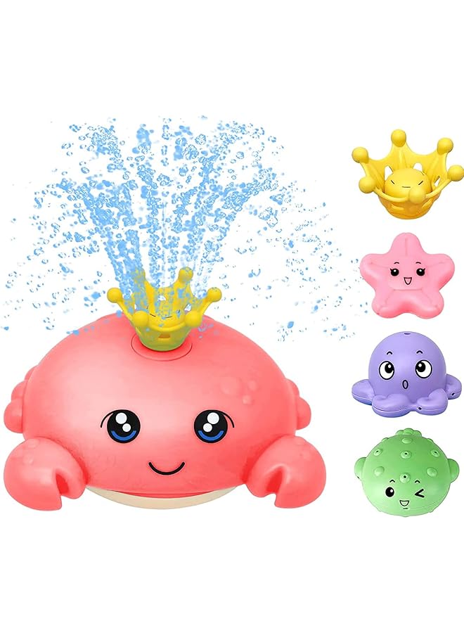 SYOSI Bath Toys For Toddlers Spray Water Baby Bath Toy Light Up Sprinkler Bathtub Toys Swimming Pool Bathroom Shower Water Toy For Infant Kids Boys Girls Age 3 4 5 6 Years Old Crab Red - Image 1