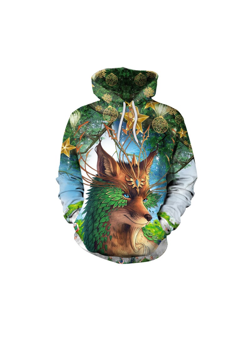 Loquat Single Piece Digital Printed Hooded Long Sleeved Sweater  - Image 1
