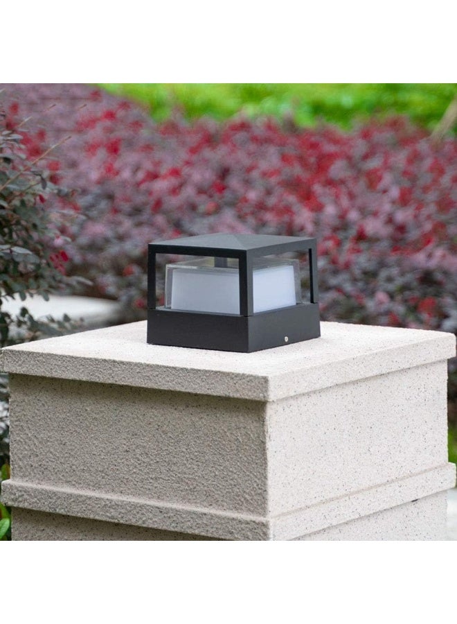 مصباح LED خارجي حديث، مصباح عمود حديقة أسود، إضاءة عمودية مقاومة للماء - Image 2