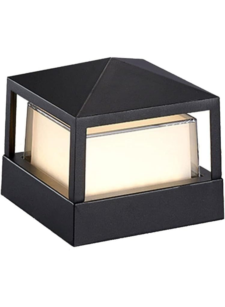 مصباح LED خارجي حديث، مصباح عمود حديقة أسود، إضاءة عمودية مقاومة للماء - Image 3