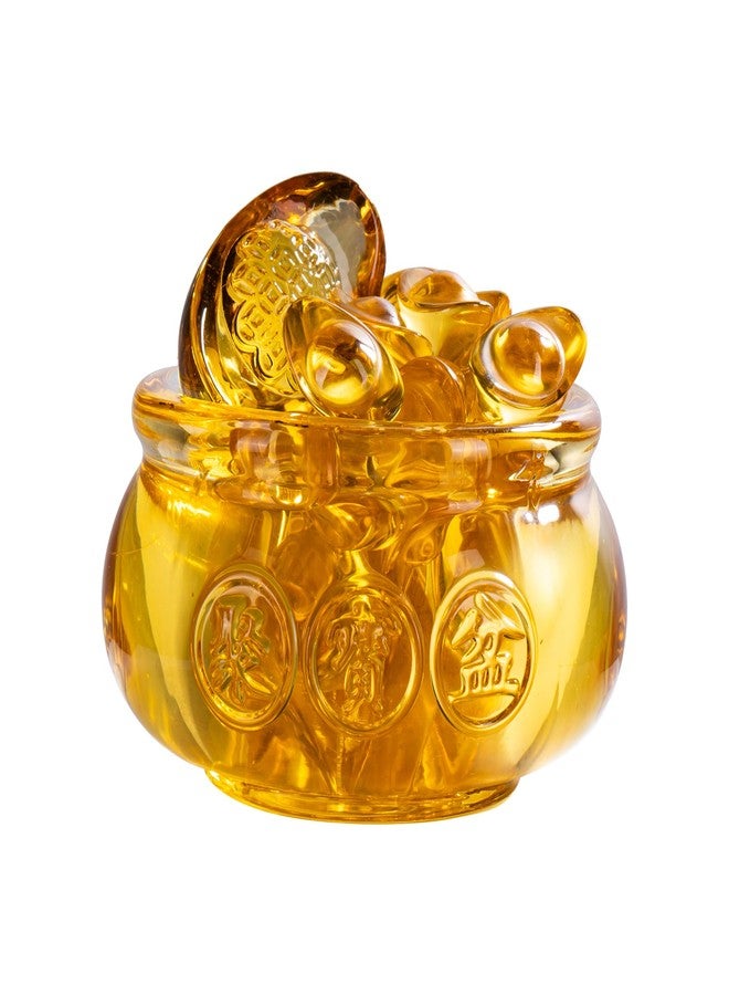 AOFEGRLT 3.15'' cornucopia, containing 42 crystal ingots, symbolizing wealth and good luck, office and home feng shui ornaments - Image 1