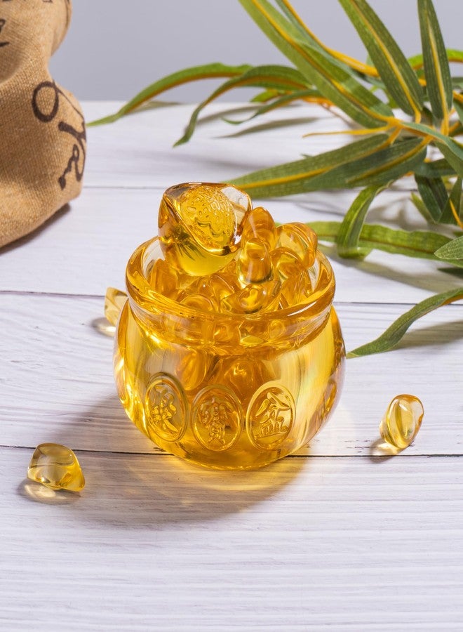 AOFEGRLT 3.15'' cornucopia, containing 42 crystal ingots, symbolizing wealth and good luck, office and home feng shui ornaments - Image 4