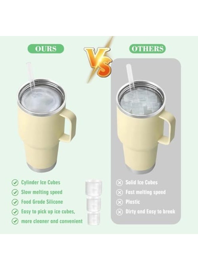 Oxilian 3 Pcs Ice Mold for Stanley Cup, Ice Cube Tray for Stanley 30-40 Oz Tumbler Cup, BPA-free Silicone Ice Cube Molds With Lid for Coffee  - Image 3