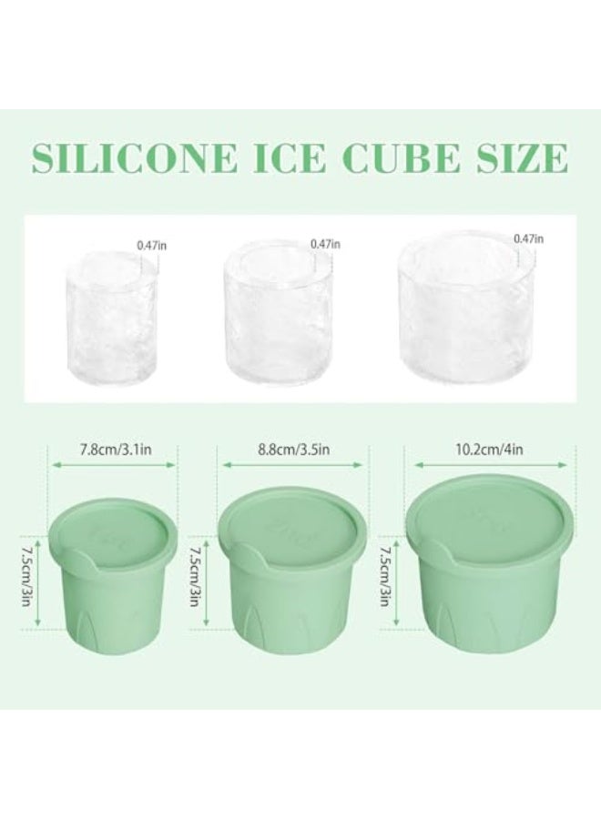 Oxilian 3 Pcs Ice Mold for Stanley Cup, Ice Cube Tray for Stanley 30-40 Oz Tumbler Cup, BPA-free Silicone Ice Cube Molds With Lid for Coffee  - Image 2