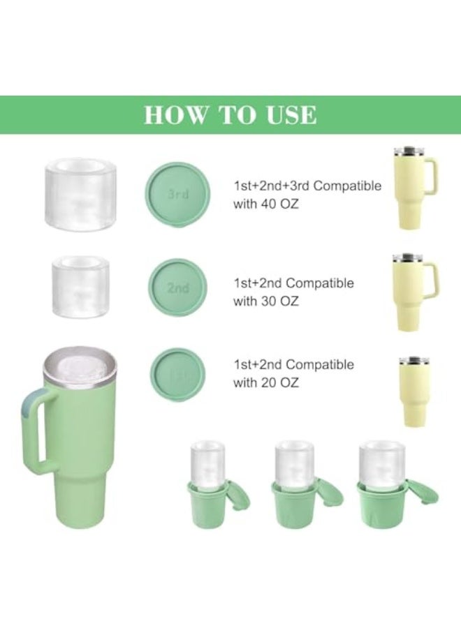 Oxilian 3 Pcs Ice Mold for Stanley Cup, Ice Cube Tray for Stanley 30-40 Oz Tumbler Cup, BPA-free Silicone Ice Cube Molds With Lid for Coffee  - Image 4