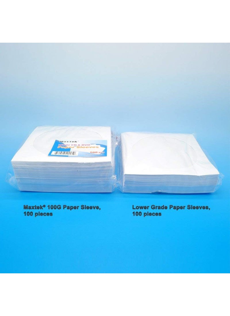 maxtek 200 Pack Maxtek Premium White Paper CD DVD Sleeves Envelope with Window Cut Out and Flap 100 GSM Paper  - Image 3