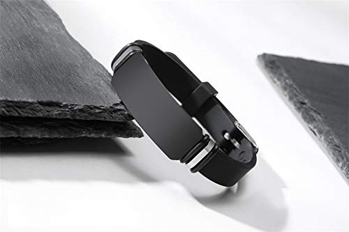 VNOX Joshua 1:9 Religious Inspirational Bible Quote Personalized Silicone Watch Bands Bracelet Motivational Encouragement ID Bracelets for Men Son - Image 3