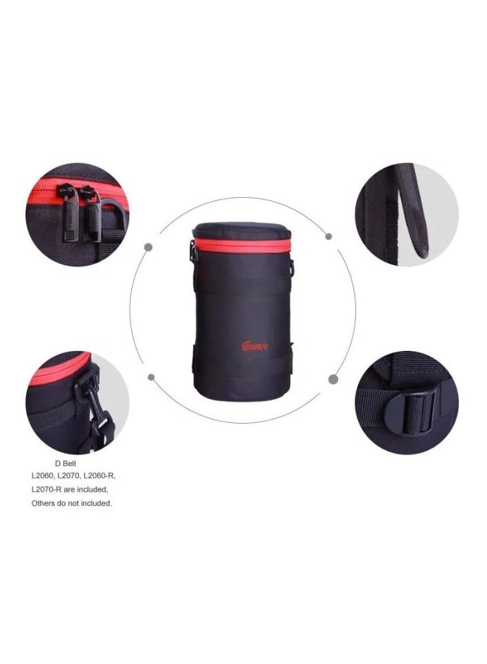 EIRMAI EMB-L2070 Model Eirmai lens bag for 70-200mm lenses with dual safety locks. Made of nylon in black. - Image 3