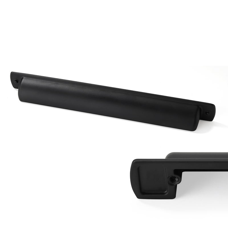 CABDM 6 Pack Black Cup Pulls 7178mm Center to Center Drawer Pulls Matte Black Cabinet Cup Pulls Kitchen Cabinet Hardware Vintage Cabinet Handles Bin Cup Drawer Handles Black Knobs - Image 2