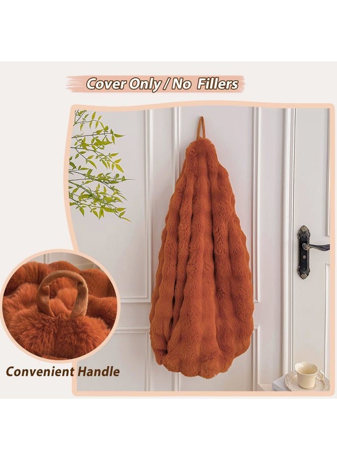 LIFEREVO Kids Fluffy Faux Rabbit Fur Bean Bag Cover (No Filler), Soft Cozy Fuzzy Stuffed Animal Storage Bubble Bean Bag for Plush Toys, Cute Shaggy Furry Beanbag Cover Kids Girls Adults, Burnt Orange - Image 4