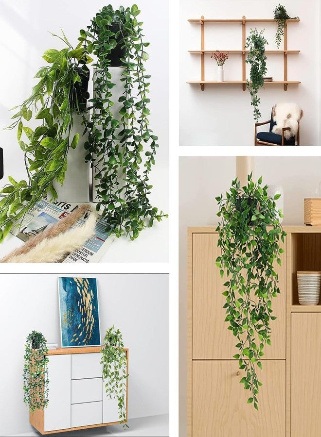 LZDGCC 3pcs Artificial Hanging Plants with Pot, Fake Potted Plants, Artificial Plant Indoors, Fake Hanging Plant, Faux Plants for Wall Room Home Indoor Outdoor Shelf Bathroom Decoration - Image 5