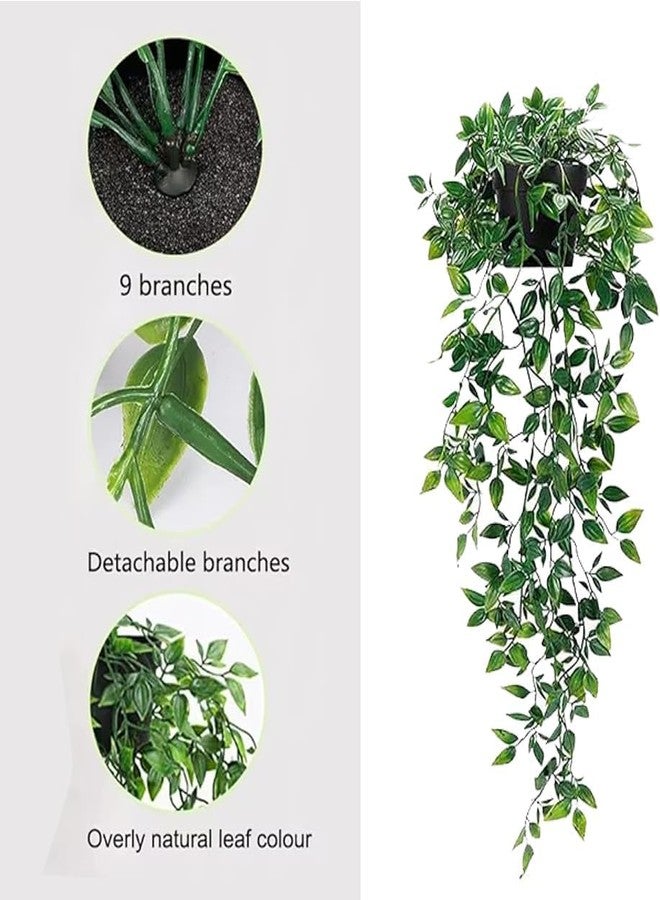 LZDGCC 3pcs Artificial Hanging Plants with Pot, Fake Potted Plants, Artificial Plant Indoors, Fake Hanging Plant, Faux Plants for Wall Room Home Indoor Outdoor Shelf Bathroom Decoration - Image 3