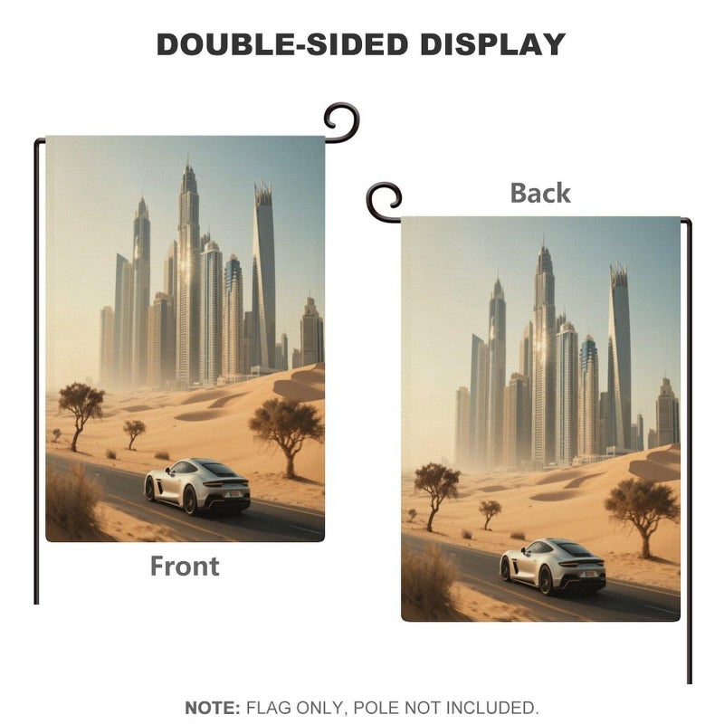 Double Sided Burlap Garden Flag 18.5x12.6 Inch City Skyline Outdoor Yard Decoration - Image 4