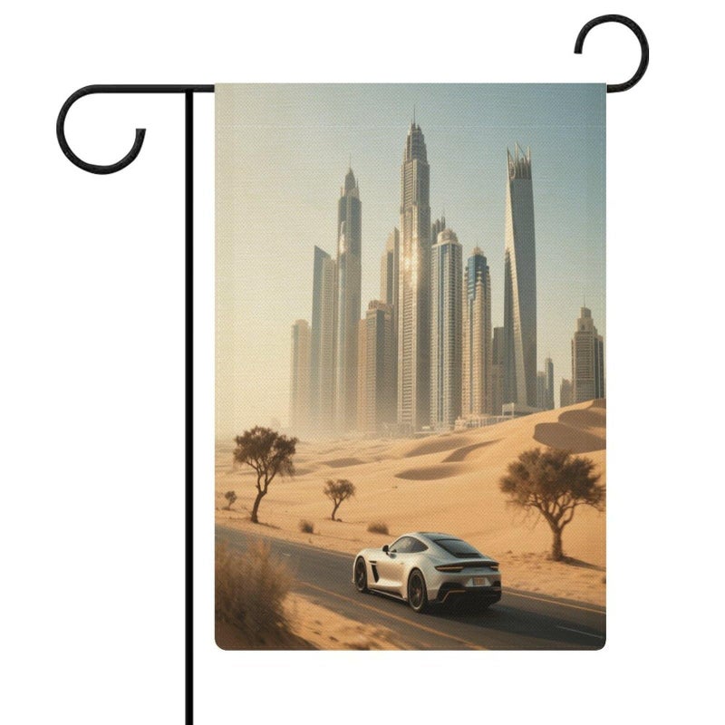Double Sided Burlap Garden Flag 18.5x12.6 Inch City Skyline Outdoor Yard Decoration - Image 2