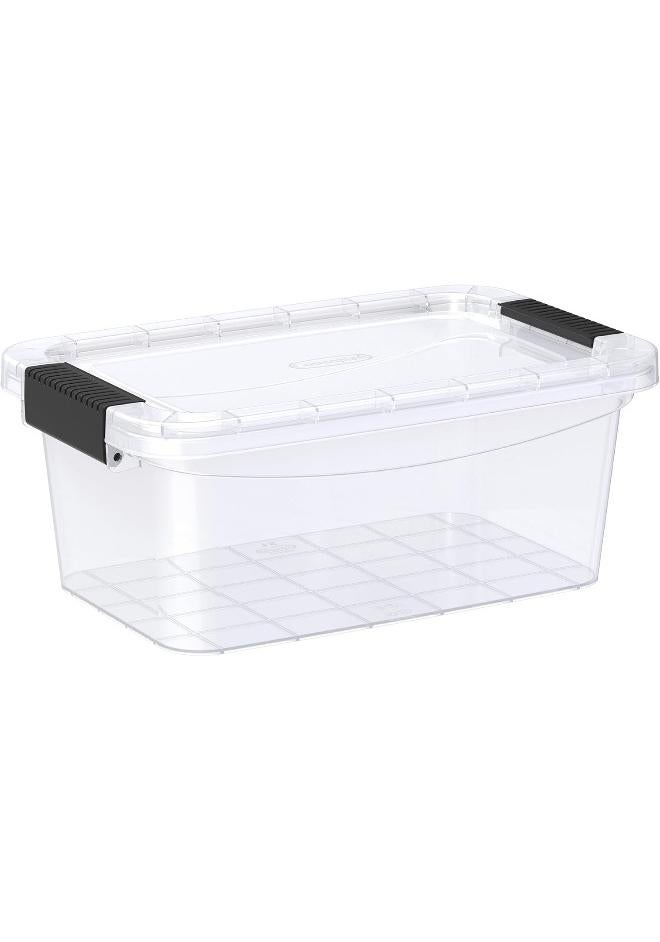 Cosmoplast 5L Clear Plastic Storage Box With Lockable Lid (Transparent) - Image 1