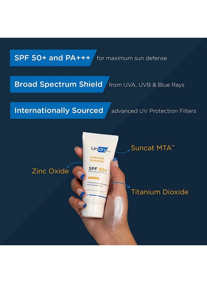 Undry Hydrating Sunscreen For Dry Skin (50Gm) Lightweight, Photostable Sunscreen Spf 50 Broad Spectrum Sun Screen Protector Spf 50 Sunscreen For Women & Sunscreen For Men; Sun Cream With Ha & Ceramide - Image 2