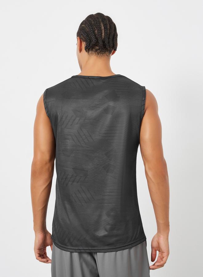 Styli Active Men Black Quick Dry Textured Tank - Image 4