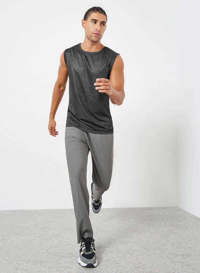 Styli Active Men Black Quick Dry Textured Tank - Image 2
