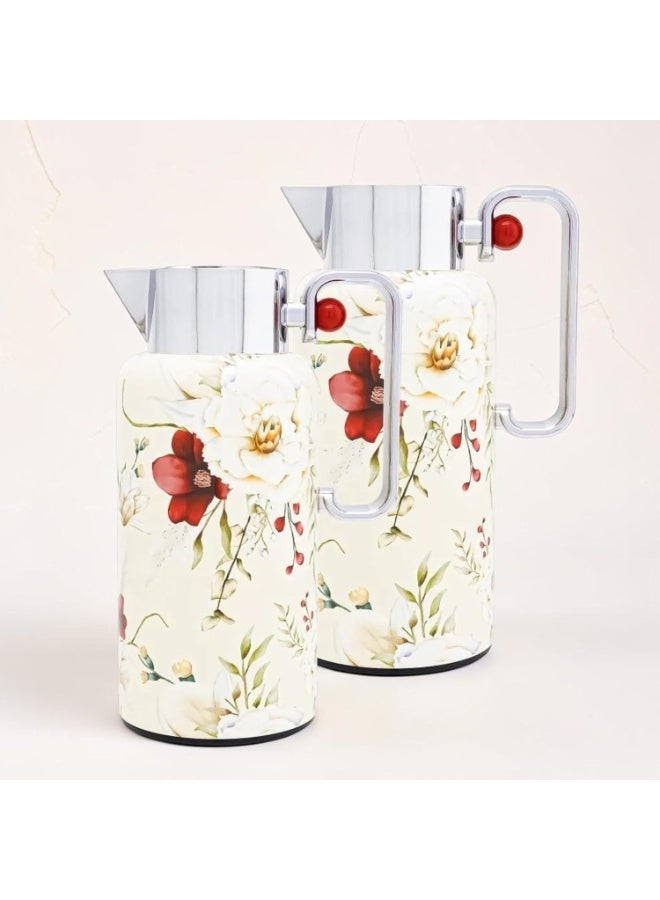 REFAN Luxury Tea and Coffee Vacuum Flask Set, 2 Pieces, 0.8L + 1.0L Capacity | Premium Hospitality Thermos Set | Leak-Resistant Insulated Carafe Keeps Beverages Hot for Long Hours - Image 1