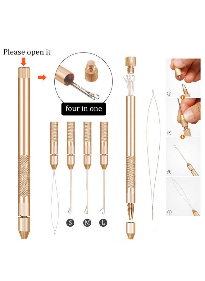 Unique Love - Microlinks Hair Extensions Kit Tool With 4 In 1 Metal Loop Threader Needle Hair Extension Plier 6 Colors Of 3Mm Silicone Microlink Beads For Hair Extension - Image 1