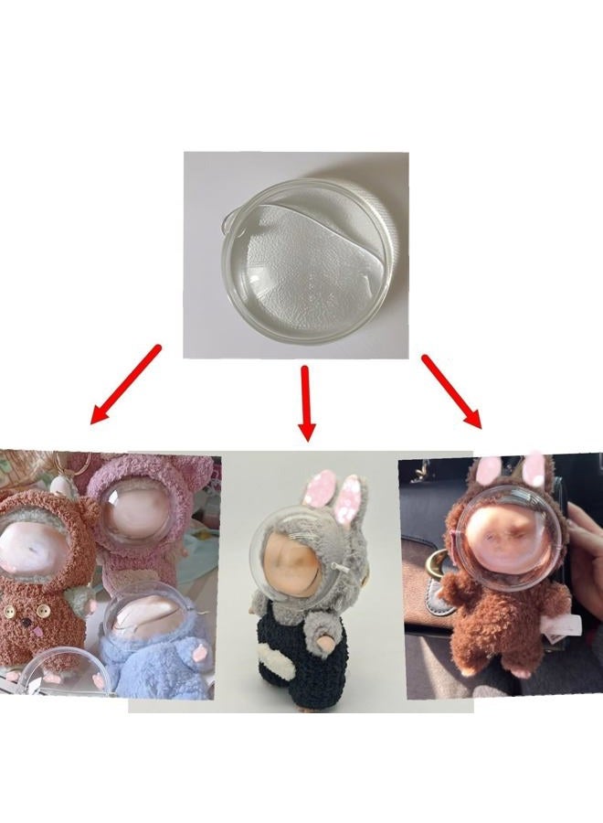 Tomcrazy 2Pack Clear Protective Case for 17cm (6.7 inch) Height Figures Dolls Accessories, 10-17cm Doll Face Protection Mask, Transparent Acrylic Masks Cover (2 mask) - Image 3