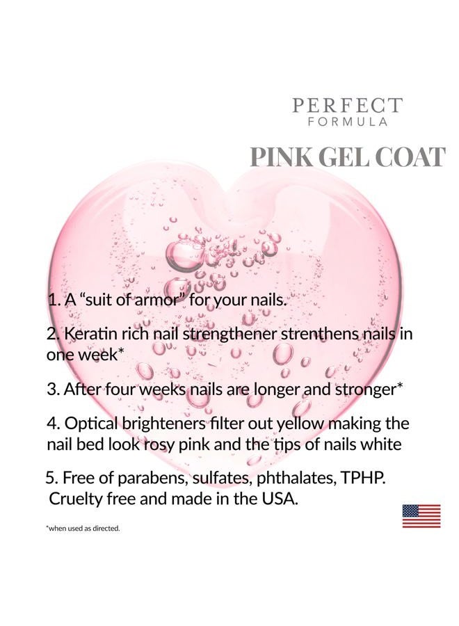 Perfect Formula طلاء جل وردي - مقوي أظافر وطلاء مقوي للنساء، مقوي أظافر قوي جداً، علاج كيراتين للأظافر التالفة - Image 2