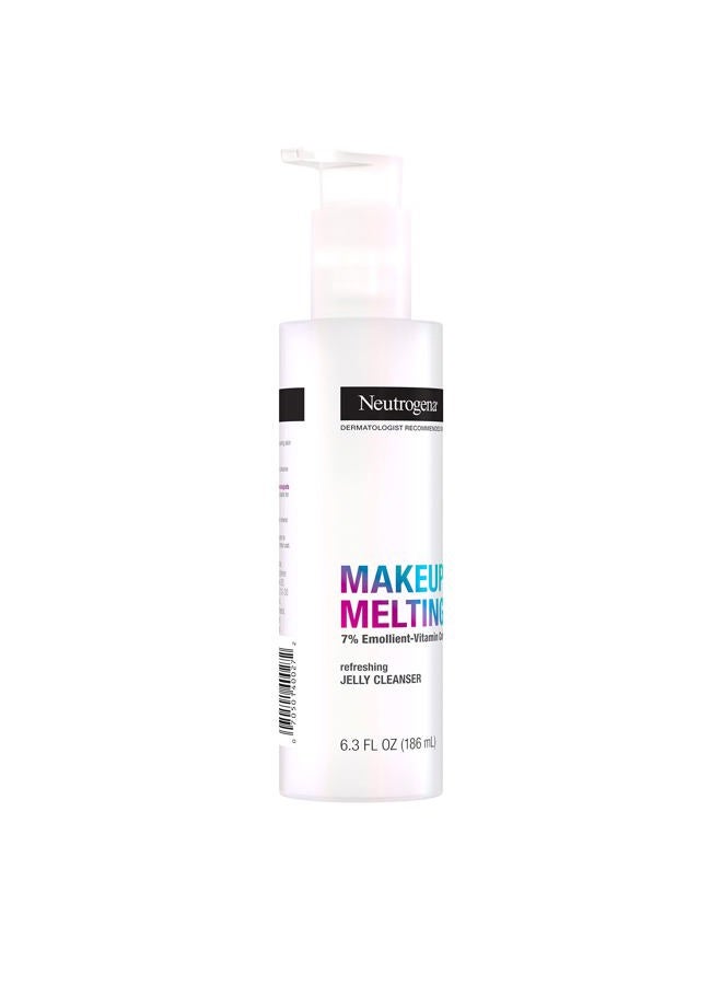 Neutrogena Makeup Melting Refreshing Jelly Cleanser, 7% Emollient-Vitamin Complex, Gentle Face & Eye Makeup Remover to Melt Stubborn Makeup, Cleanse & Condition Skin, Oil-Free, 6.3 fl. oz - Image 5