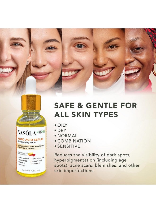 ناسولا مصل حمض الكوجيك لتنقية البشرة وتنشيطها وكريم البهتان مع ألفا أربوتين وفيتامين C وE والنياسيناميد - Image 2