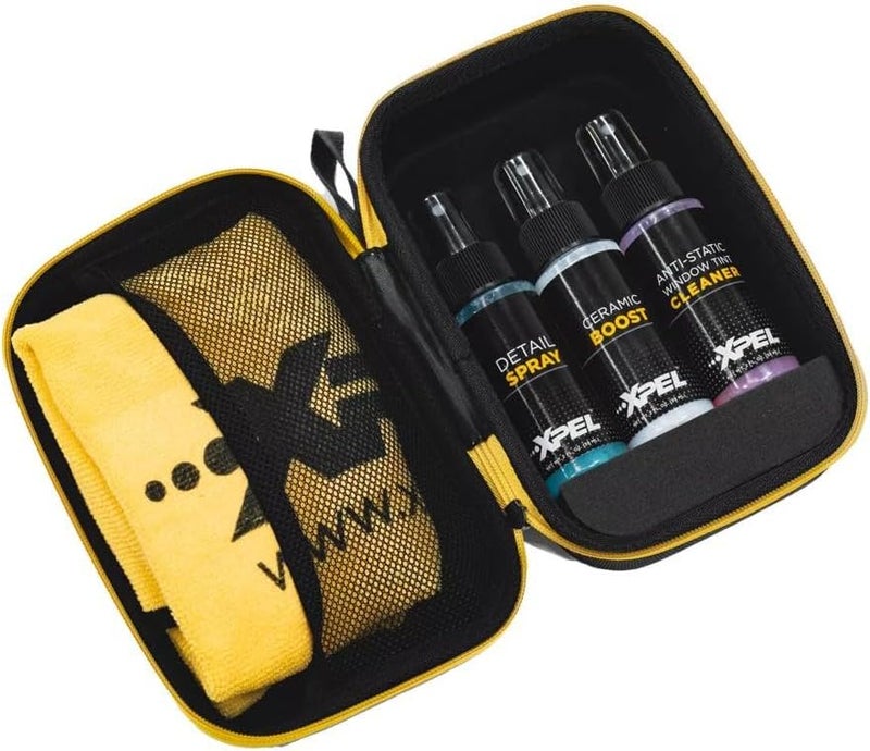 XPEL 3-Pack New Car Care Kit – Ceramic & Waterless Detailing for Paint, PPF & Glass | Ceramic Boost, Waterless Detail Spray, Streak-Free Glass Cleaner & Premium Microfiber Towel in Branded Case - Image 1