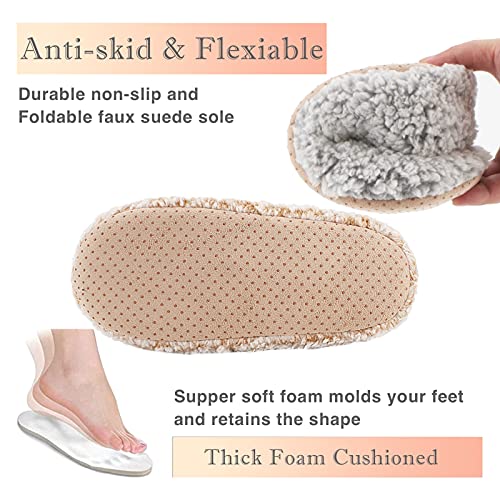 Cozylook 2-PK Soft House Loafer Slippers for Women Indoor, Furry House Shoes for Women Non-slip, Cozy Slip Ons for Elderly, Christmas Gifts, Adult Size 11-12 - Image 5