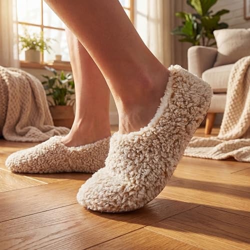 Cozylook 2-PK Soft House Loafer Slippers for Women Indoor, Furry House Shoes for Women Non-slip, Cozy Slip Ons for Elderly, Christmas Gifts, Adult Size 11-12 - Image 2